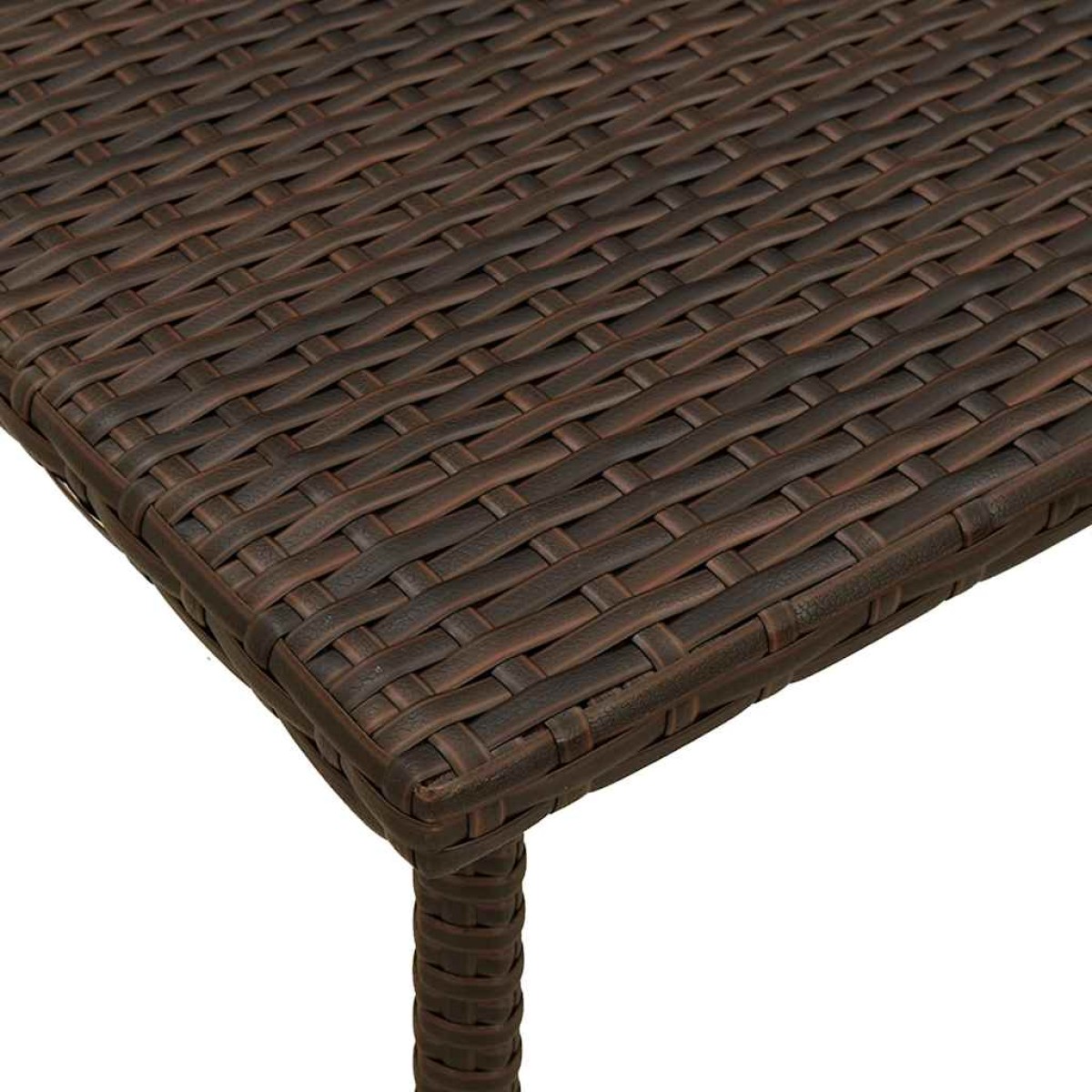 vidaXL Κήπος Τραπέζι καφέ ορθογώνιο καφέ 60x40x37 cm Poly Rattan