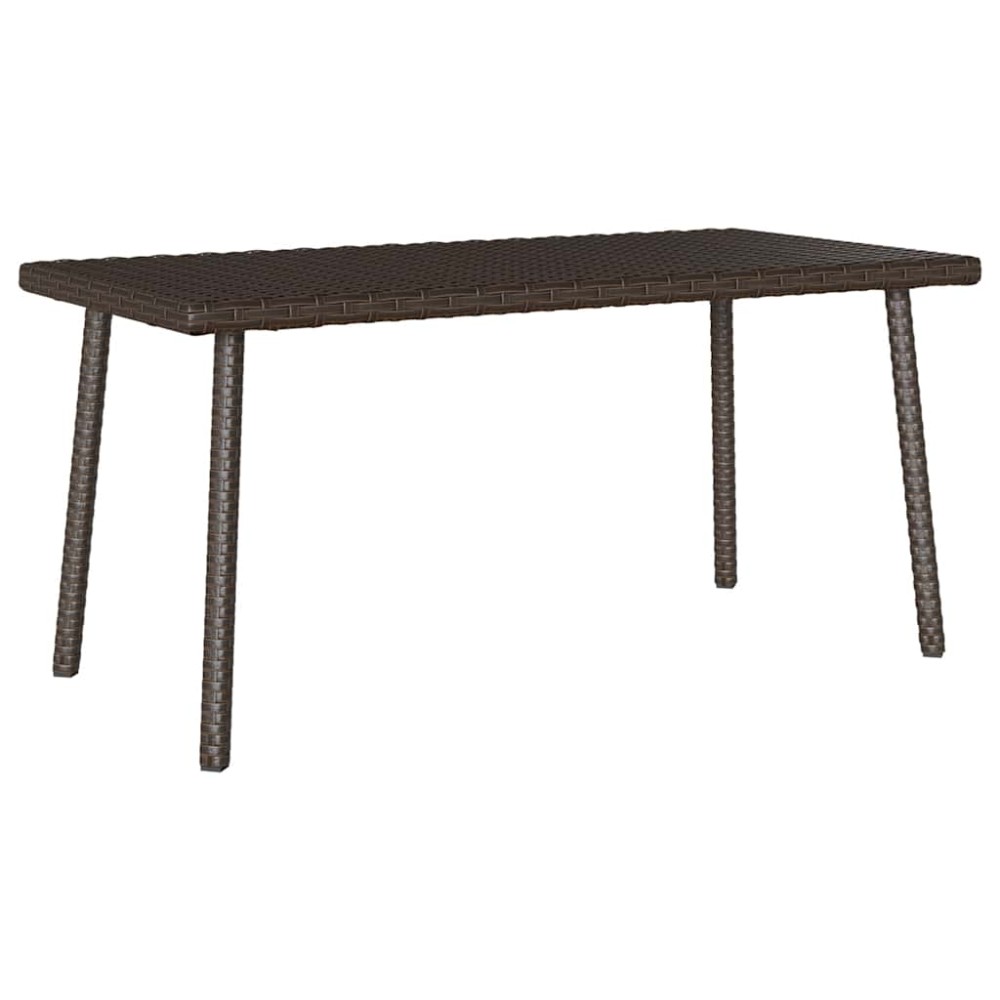vidaXL Κήπος Τραπέζι καφέ ορθογώνιο καφέ 80x40x37 cm Poly Rattan