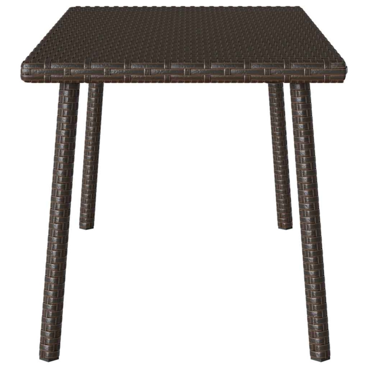 vidaXL Κήπος Τραπέζι καφέ ορθογώνιο καφέ 80x40x37 cm Poly Rattan
