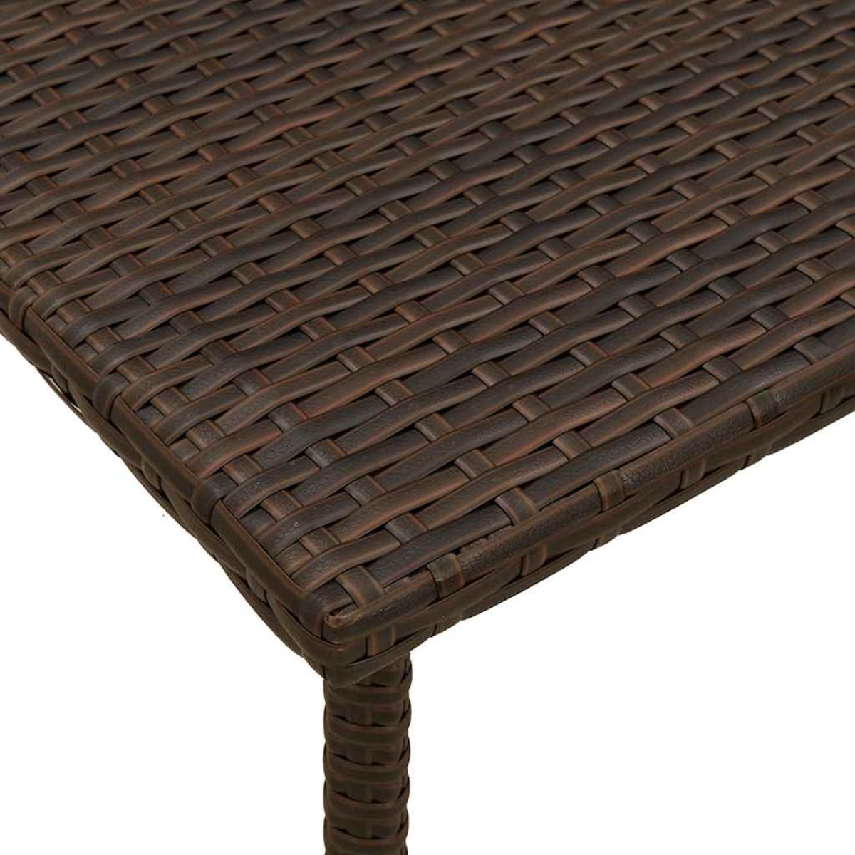 vidaXL Κήπος Τραπέζι καφέ ορθογώνιο καφέ 80x40x37 cm Poly Rattan