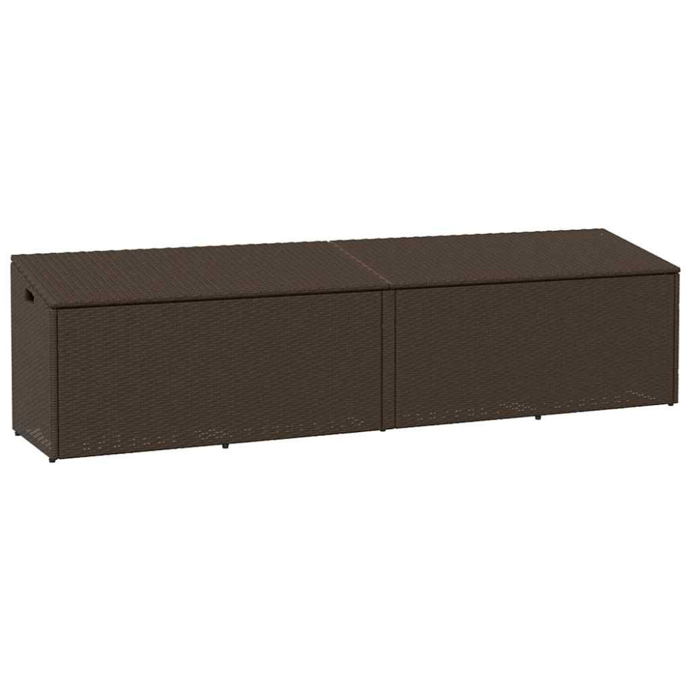 vidaXL Κουτί Αποθήκευσης Κήπου Καφέ 220 x 50 x 58 εκ. από Συνθετικό Ρατάν