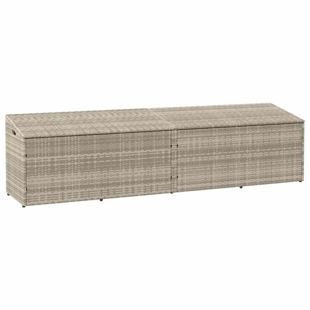 vidaXL Κουτί Αποθήκευσης Κήπου Ανοιχτό Γκρι 220 x 50 x 58 εκ. από Συνθετικό Ρατάν