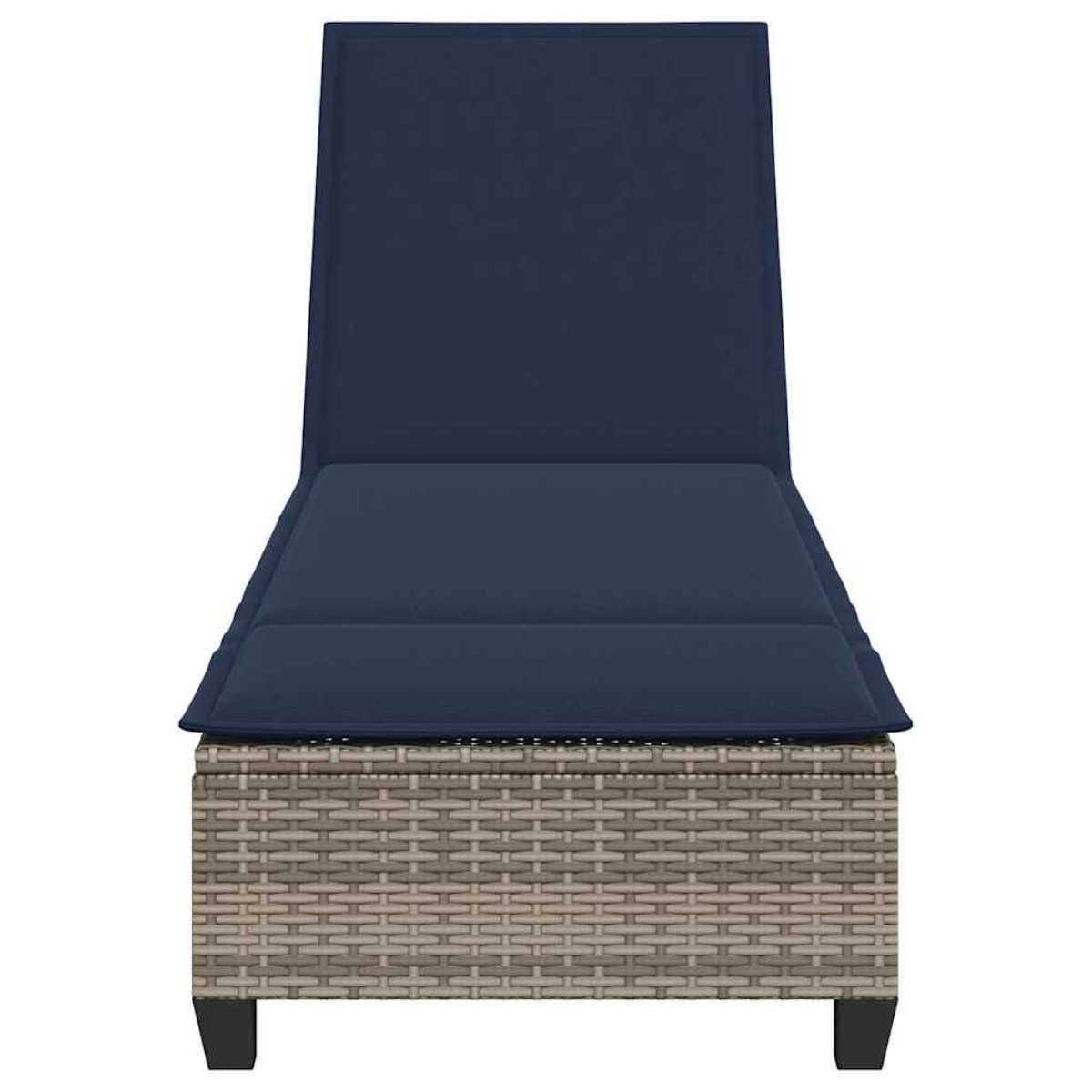 vidaXL Ξαπλώστρα με Μαξιλάρια Γκρι 55x200x25,5 εκ. από Συνθετικό Ρατάν