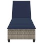 vidaXL Ξαπλώστρα με Μαξιλάρια Γκρι 55x200x25,5 εκ. από Συνθετικό Ρατάν