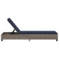 vidaXL Ξαπλώστρα με Μαξιλάρια Γκρι 55x200x25,5 εκ. από Συνθετικό Ρατάν