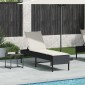 vidaXL Ξαπλώστρα με Μαξιλάρι Μαύρη 55x200x44 εκ. από Συνθετικό Ρατάν
