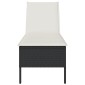 vidaXL Ξαπλώστρα με Μαξιλάρι Μαύρη 55x200x44 εκ. από Συνθετικό Ρατάν