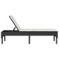 vidaXL Ξαπλώστρα με Μαξιλάρι Μαύρη 55x200x44 εκ. από Συνθετικό Ρατάν