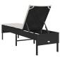 vidaXL Ξαπλώστρα με Μαξιλάρι Μαύρη 55x200x44 εκ. από Συνθετικό Ρατάν