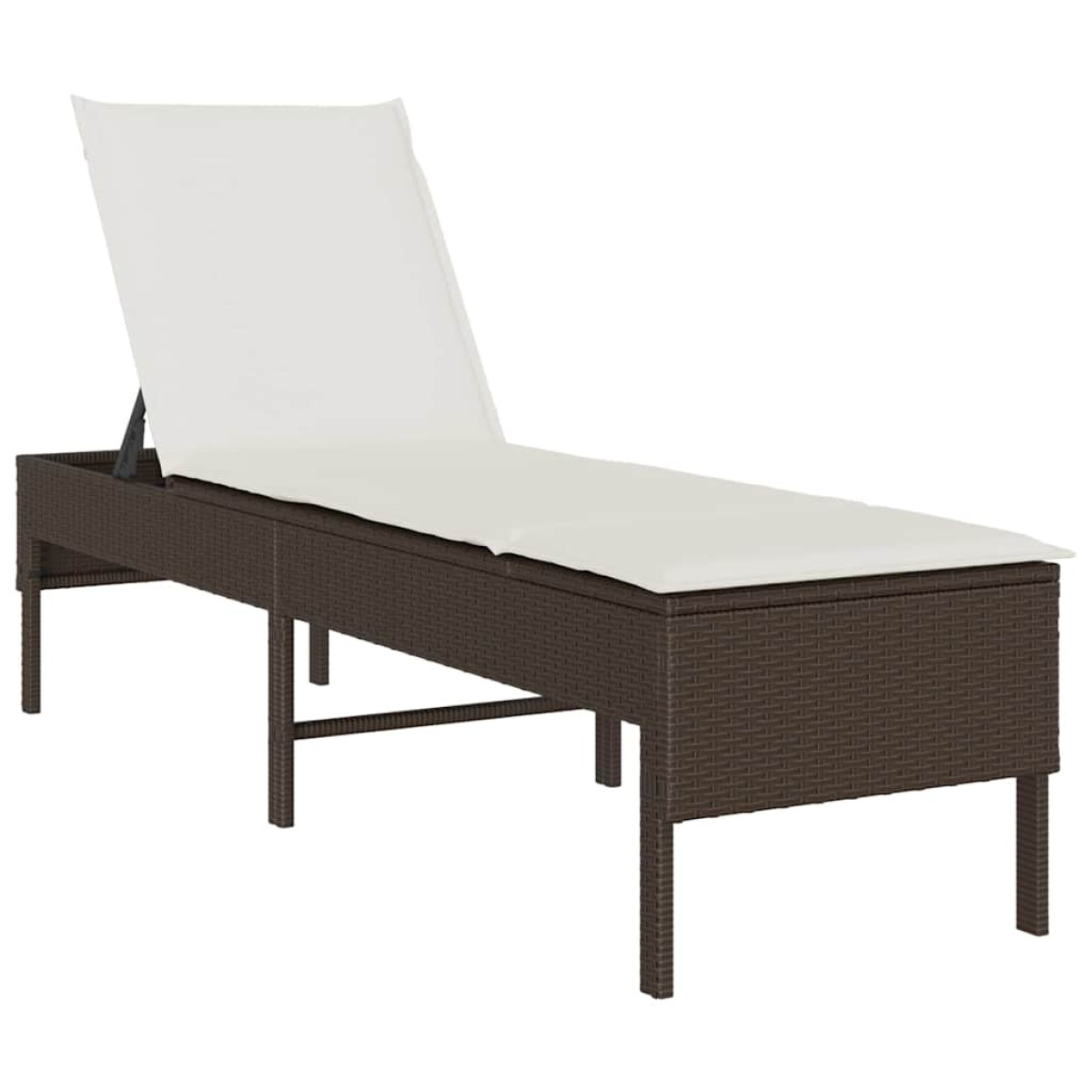 vidaXL Ξαπλώστρα με Μαξιλάρι Καφέ 55x200x44 εκ. από Συνθετικό Ρατάν