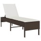 vidaXL Ξαπλώστρα με Μαξιλάρι Καφέ 55x200x44 εκ. από Συνθετικό Ρατάν