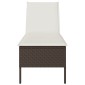 vidaXL Ξαπλώστρα με Μαξιλάρι Καφέ 55x200x44 εκ. από Συνθετικό Ρατάν