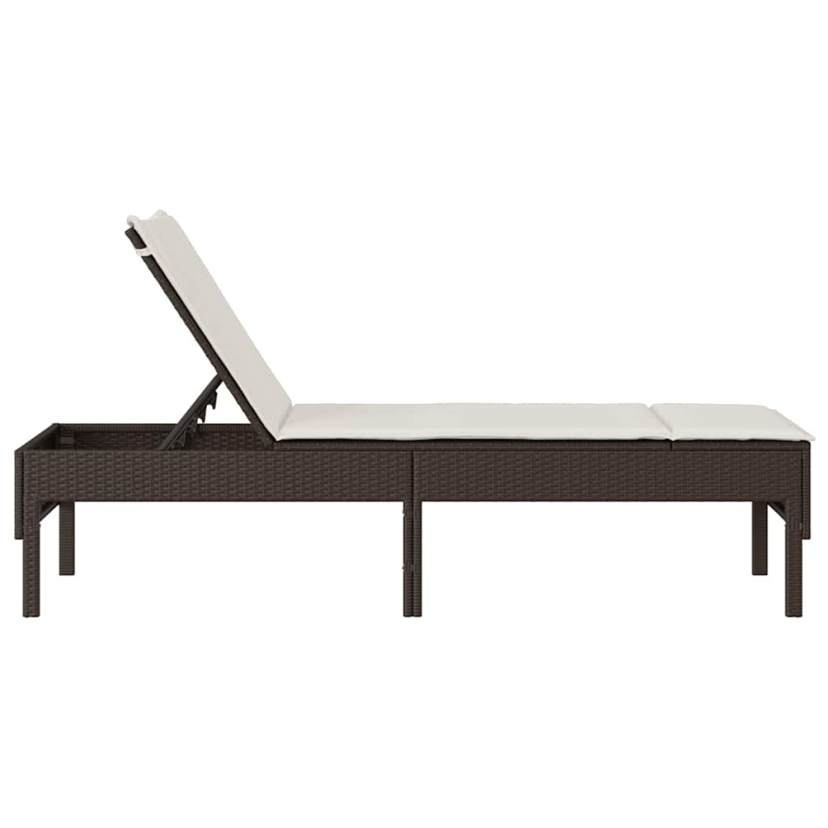 vidaXL Ξαπλώστρα με Μαξιλάρι Καφέ 55x200x44 εκ. από Συνθετικό Ρατάν