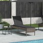 vidaXL Ξαπλώστρα με Μαξιλάρι Γκρι 55x200x44 εκ. από Συνθετικό Ρατάν