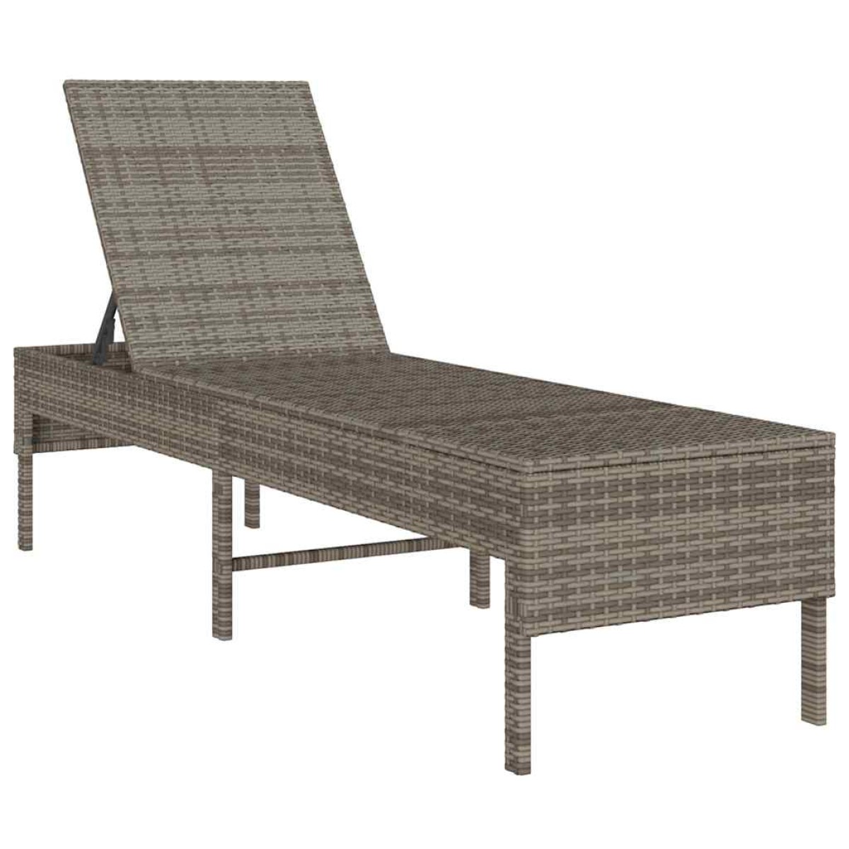 vidaXL Ξαπλώστρα με Μαξιλάρι Γκρι 55x200x44 εκ. από Συνθετικό Ρατάν