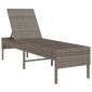 vidaXL Ξαπλώστρα με Μαξιλάρι Γκρι 55x200x44 εκ. από Συνθετικό Ρατάν