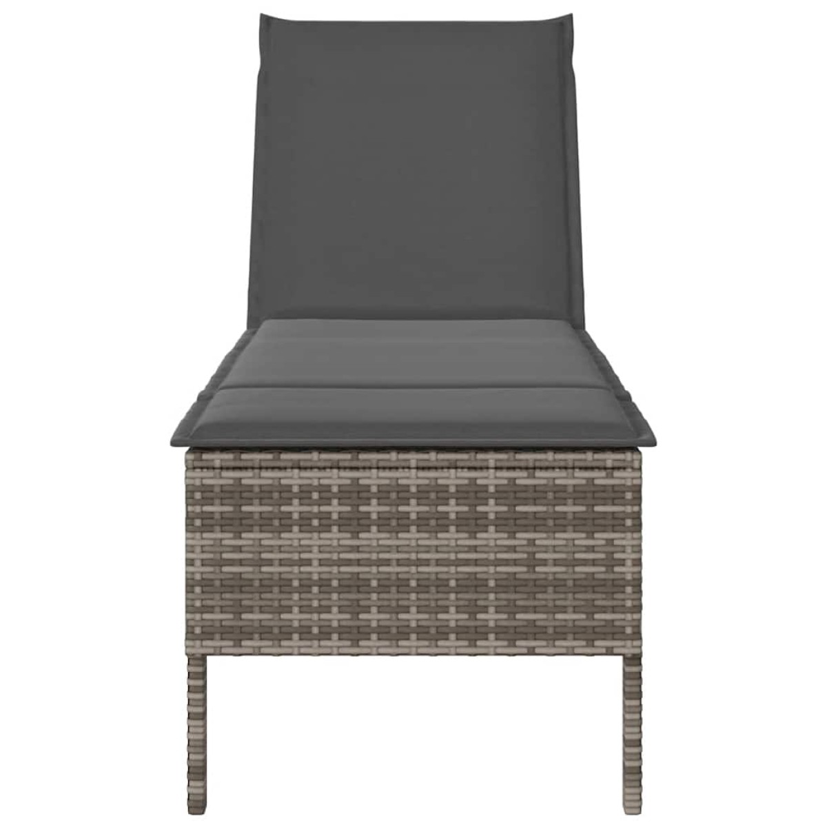 vidaXL Ξαπλώστρα με Μαξιλάρι Γκρι 55x200x44 εκ. από Συνθετικό Ρατάν
