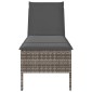 vidaXL Ξαπλώστρα με Μαξιλάρι Γκρι 55x200x44 εκ. από Συνθετικό Ρατάν
