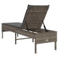 vidaXL Ξαπλώστρα με Μαξιλάρι Γκρι 55x200x44 εκ. από Συνθετικό Ρατάν