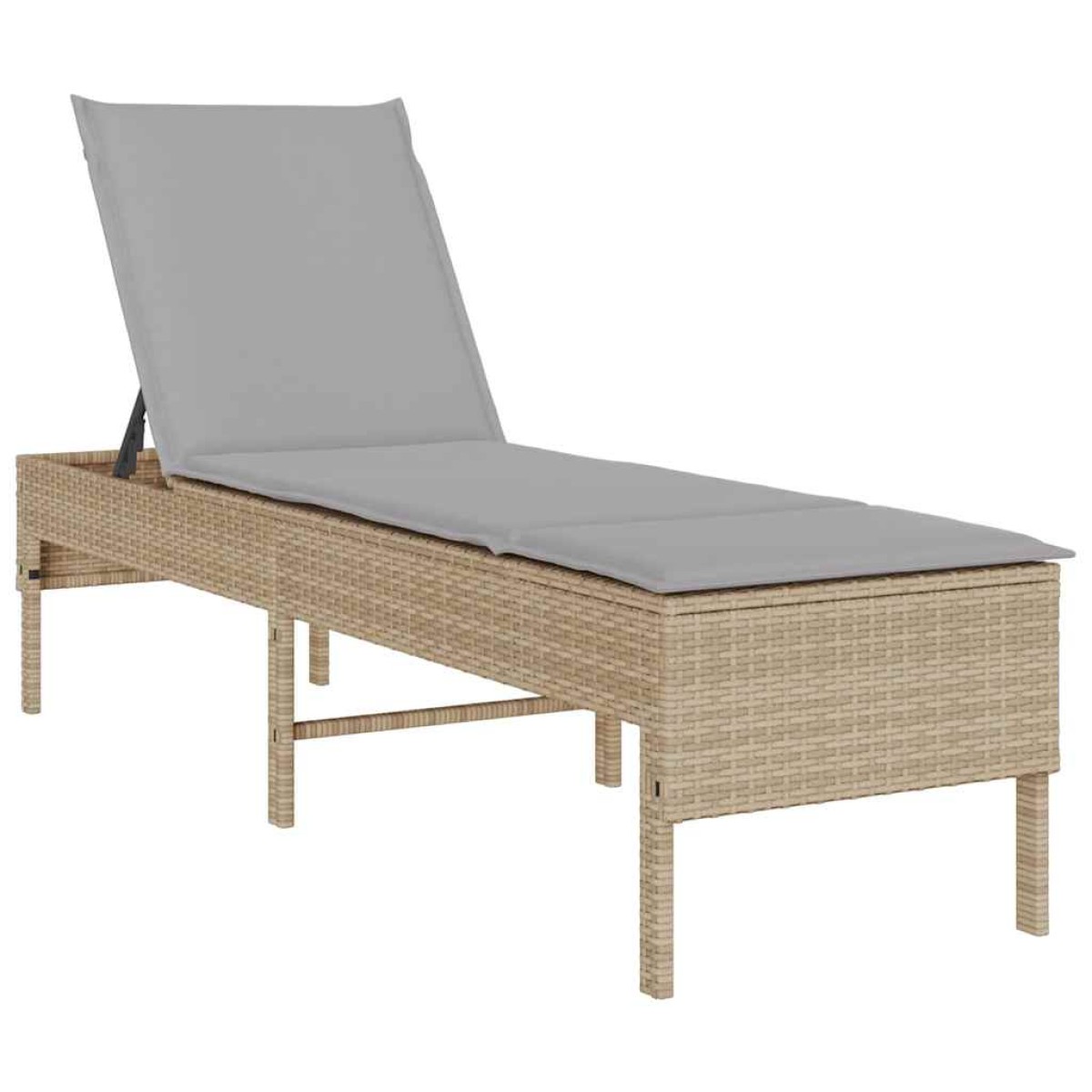 vidaXL Ξαπλώστρα με Μαξιλάρι Μπεζ 55x200x44 εκ. από Συνθετικό Ρατάν