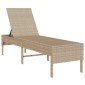 vidaXL Ξαπλώστρα με Μαξιλάρι Μπεζ 55x200x44 εκ. από Συνθετικό Ρατάν