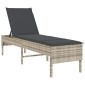 vidaXL Ξαπλώστρα με Μαξιλάρι Ανοιχτό Γκρι 55x200x44 εκ. από Συνθετικό Ρατάν