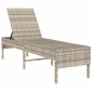 vidaXL Ξαπλώστρα με Μαξιλάρι Ανοιχτό Γκρι 55x200x44 εκ. από Συνθετικό Ρατάν