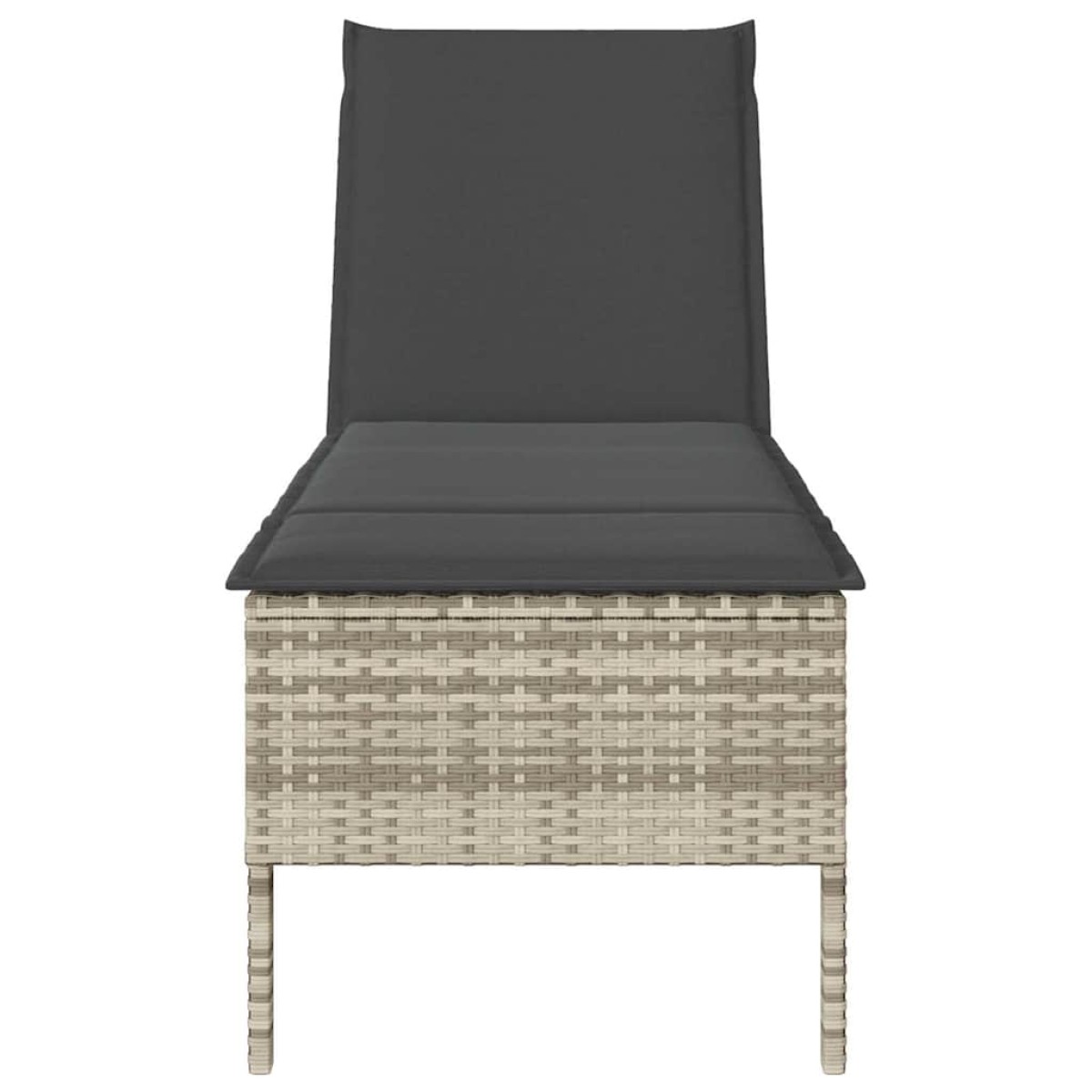 vidaXL Ξαπλώστρα με Μαξιλάρι Ανοιχτό Γκρι 55x200x44 εκ. από Συνθετικό Ρατάν