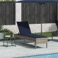 vidaXL Ξαπλώστρα με Μαξιλάρι Γκρι 55x200x44 εκ. από Συνθετικό Ρατάν