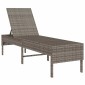 vidaXL Ξαπλώστρα με Μαξιλάρι Γκρι 55x200x44 εκ. από Συνθετικό Ρατάν