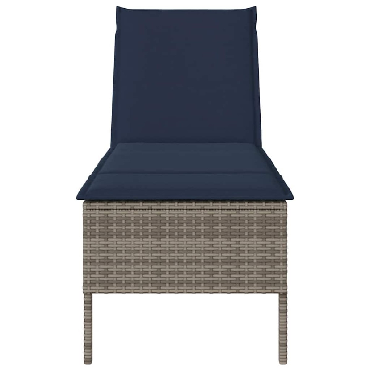vidaXL Ξαπλώστρα με Μαξιλάρι Γκρι 55x200x44 εκ. από Συνθετικό Ρατάν