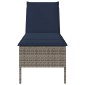 vidaXL Ξαπλώστρα με Μαξιλάρι Γκρι 55x200x44 εκ. από Συνθετικό Ρατάν