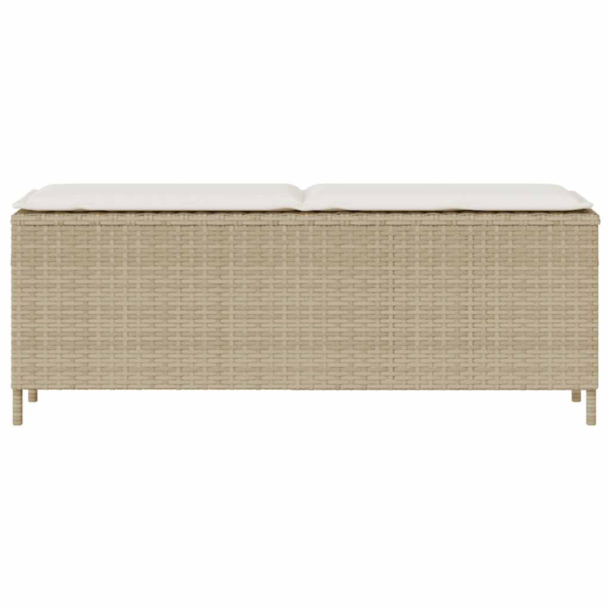 vidaXL Παγκάκι Κήπου με Μαξιλάρι Μπεζ 110x30x40,5 εκ. από Συνθετικό Ρατάν