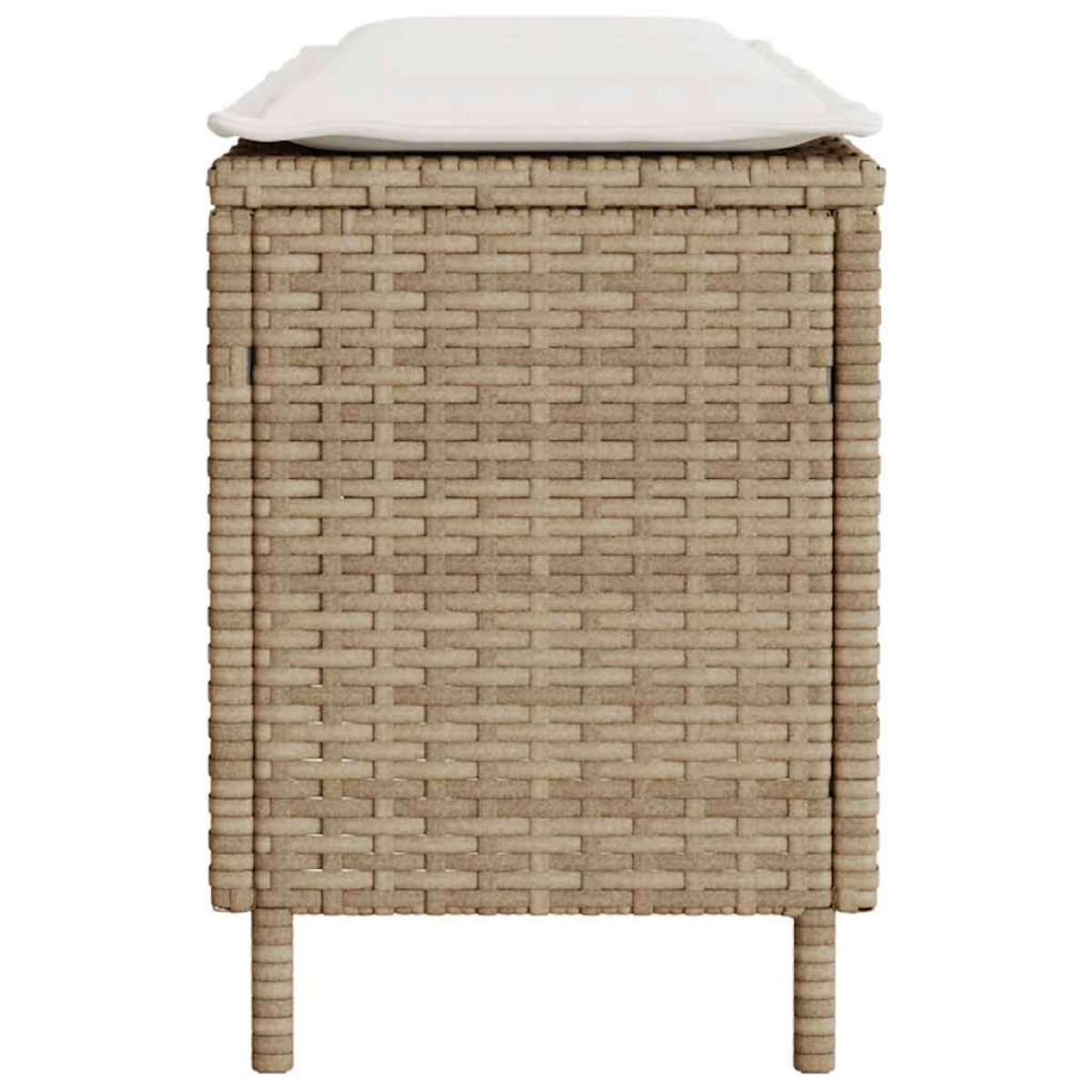 vidaXL Παγκάκι Κήπου με Μαξιλάρι Μπεζ 110x30x40,5 εκ. από Συνθετικό Ρατάν