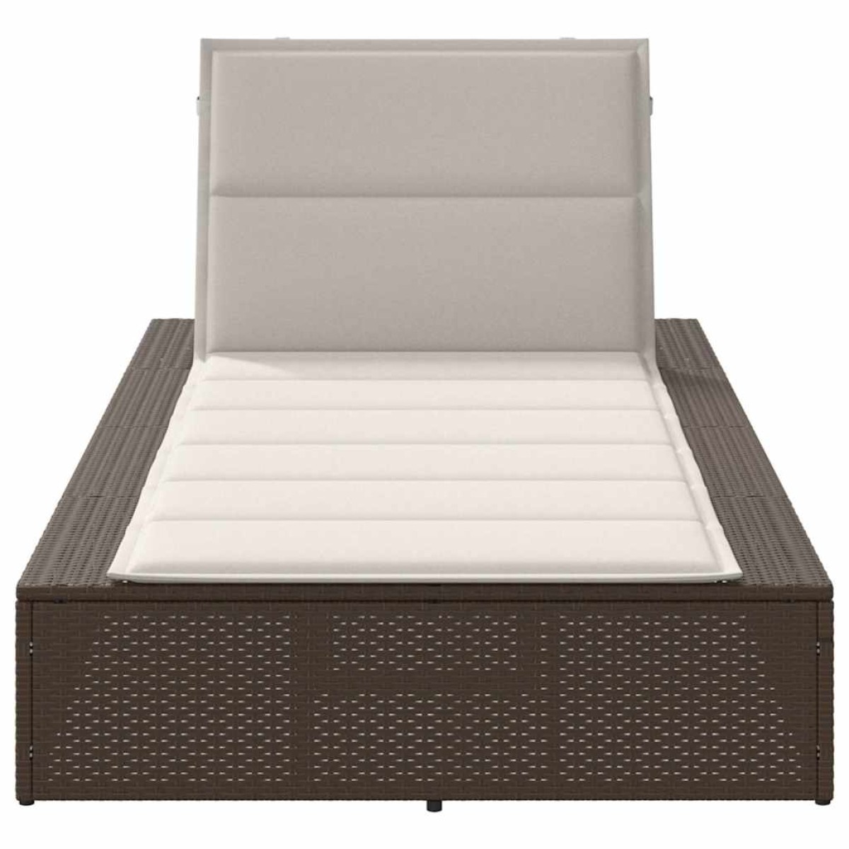 vidaXL Ξαπλώστρα με πλωτό μαξιλάρι Brown Poly Rattan