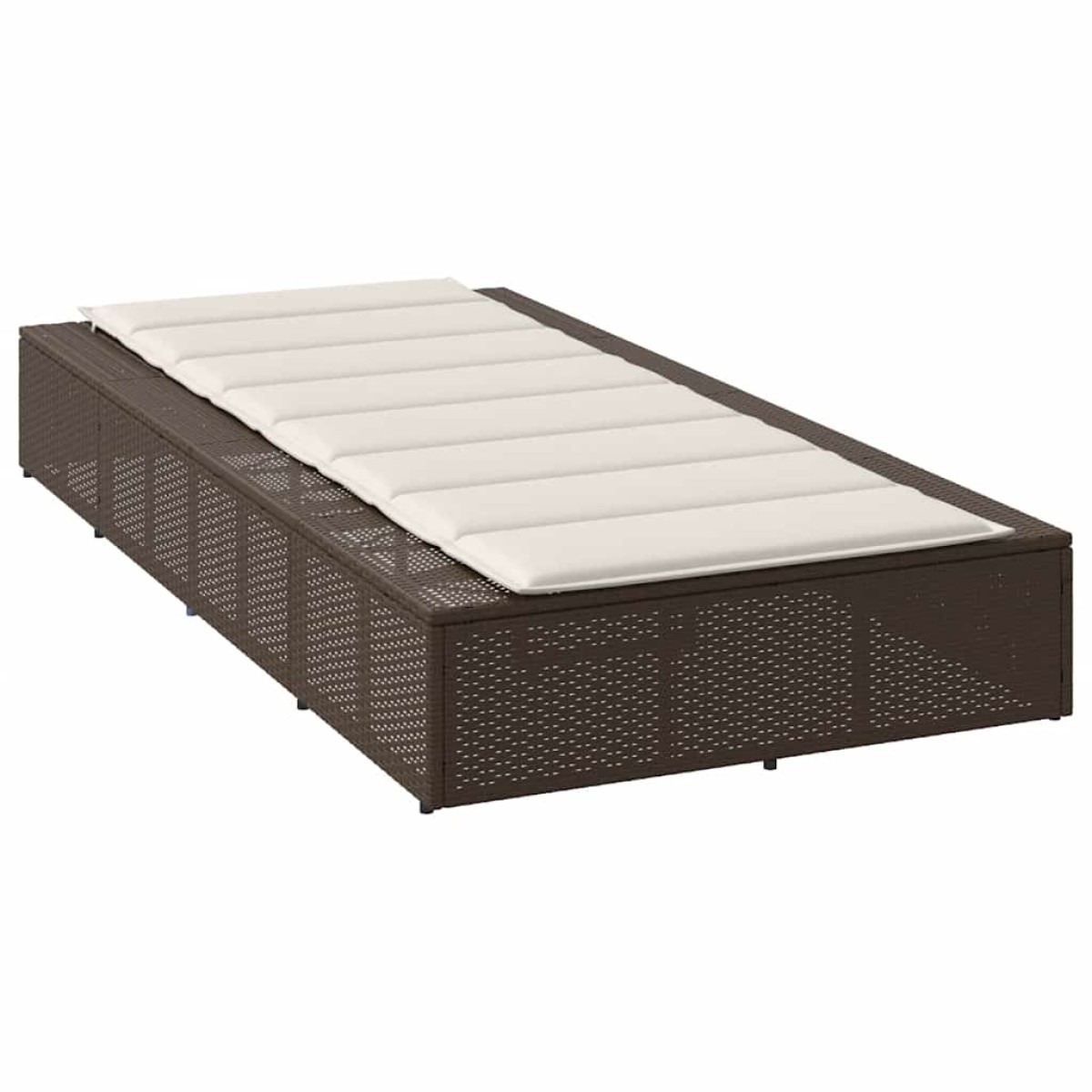 vidaXL Ξαπλώστρα με πλωτό μαξιλάρι Brown Poly Rattan