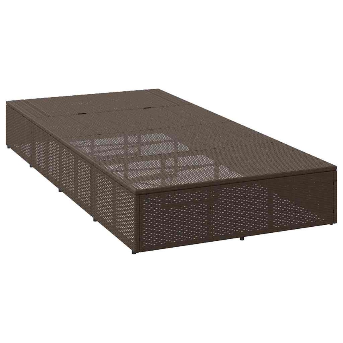 vidaXL Ξαπλώστρα με πλωτό μαξιλάρι Brown Poly Rattan