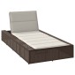 vidaXL Ξαπλώστρα με πλωτό μαξιλάρι Brown Poly Rattan