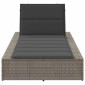 vidaXL Ξαπλώστρα με αιωρούμενο μαξιλάρι Γκρι Poly Rattan