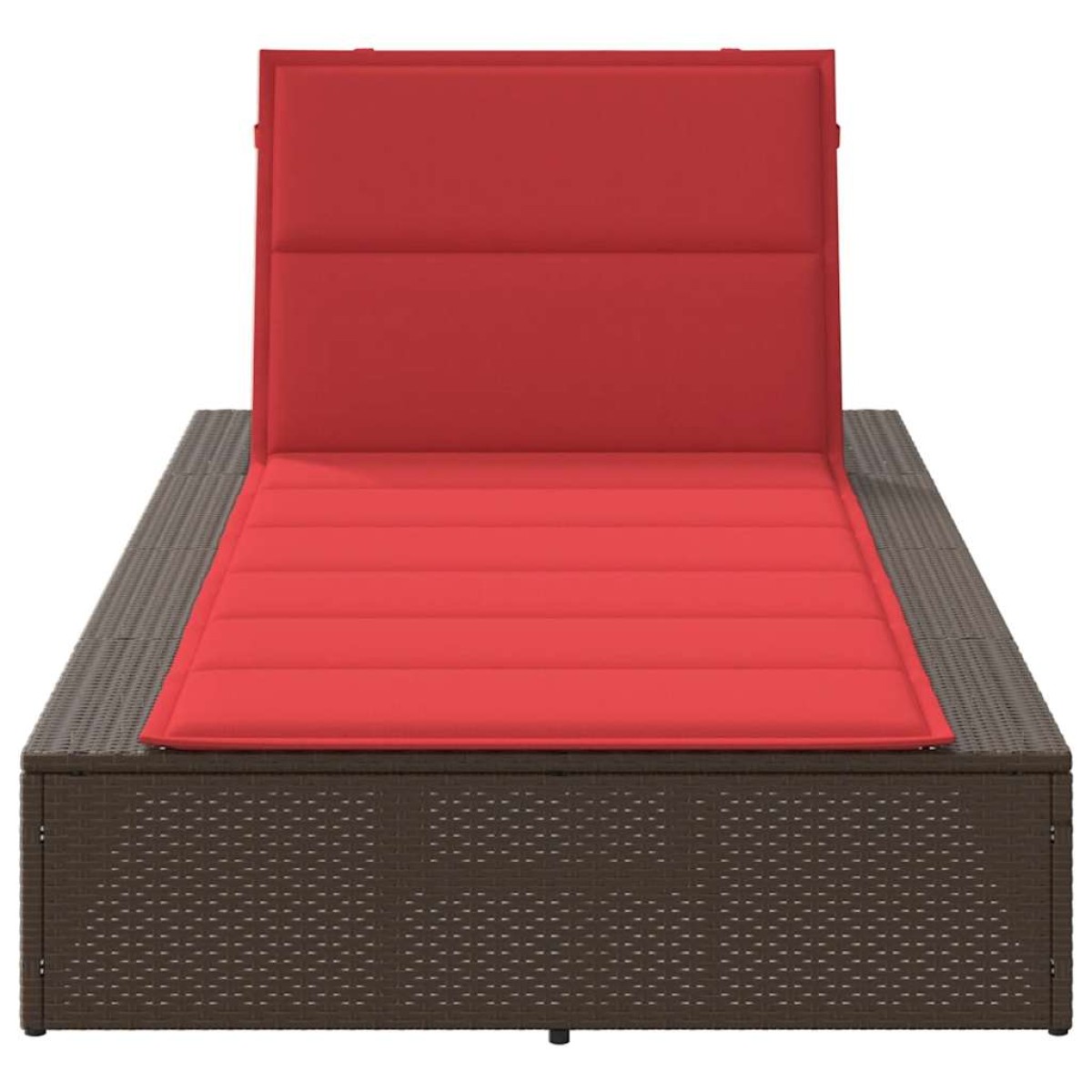 vidaXL Ξαπλώστρα με πλωτό μαξιλάρι Brown Poly Rattan