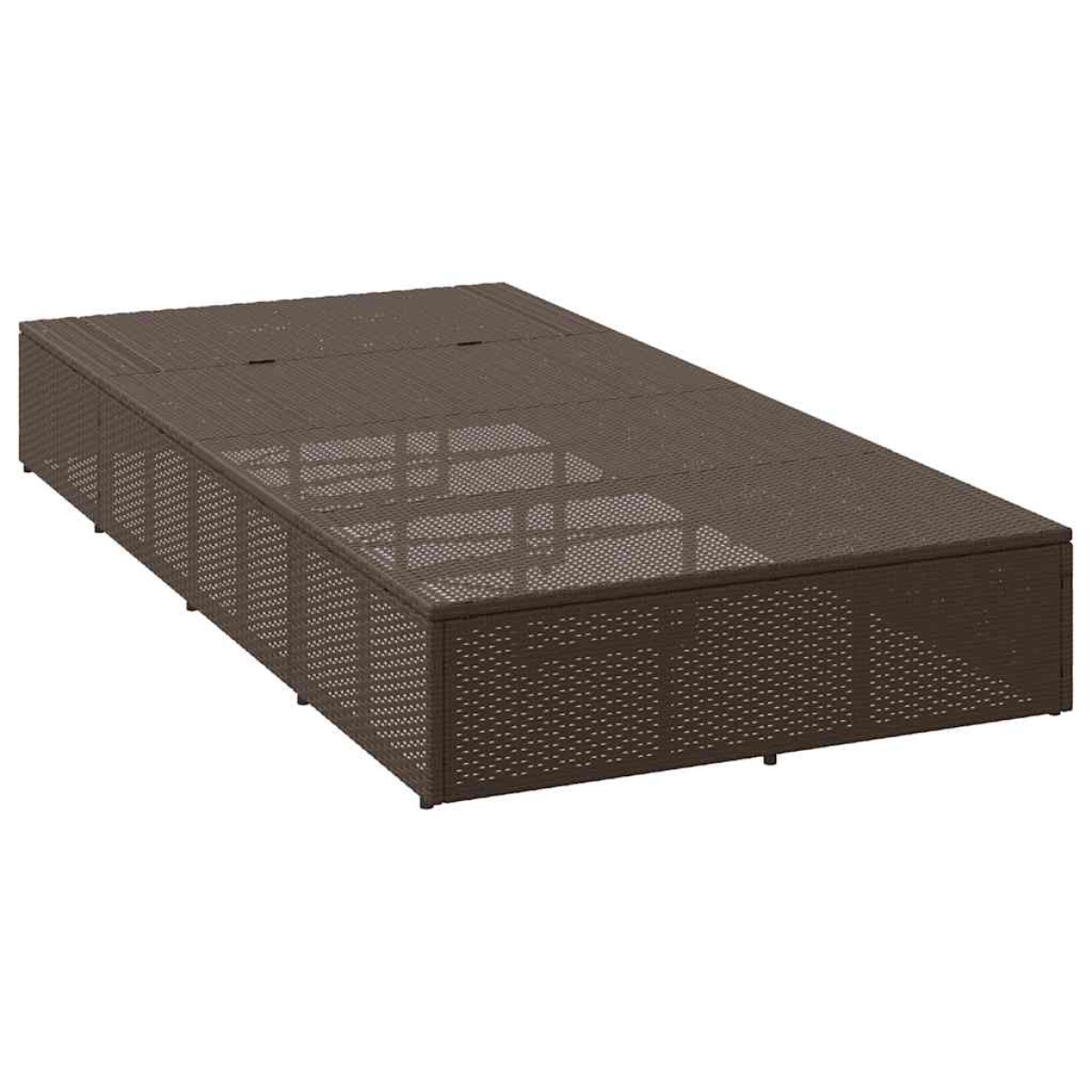 vidaXL Ξαπλώστρα με πλωτό μαξιλάρι Brown Poly Rattan
