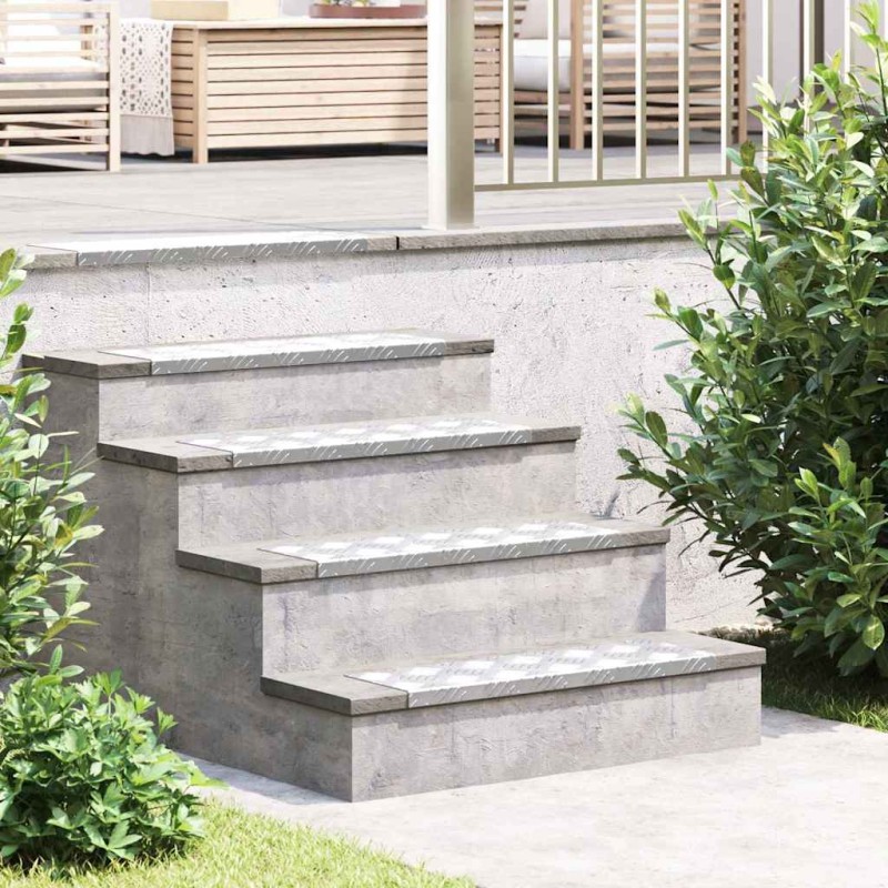 vidaXL Σκαλοπάτι 10 τμχ. 60 x 18 x 2,5 εκ. Ασημί Αλουμίνιο Ορθογώνιος