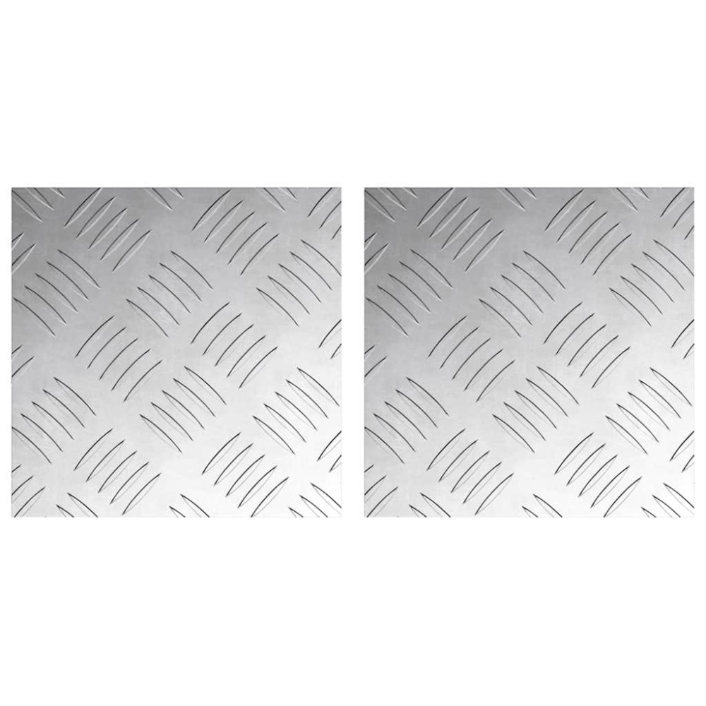 vidaXL Σκαλοπάτι 2 τμχ. 20 x 20 cm Ασημί Αλουμίνιο τετράγωνο