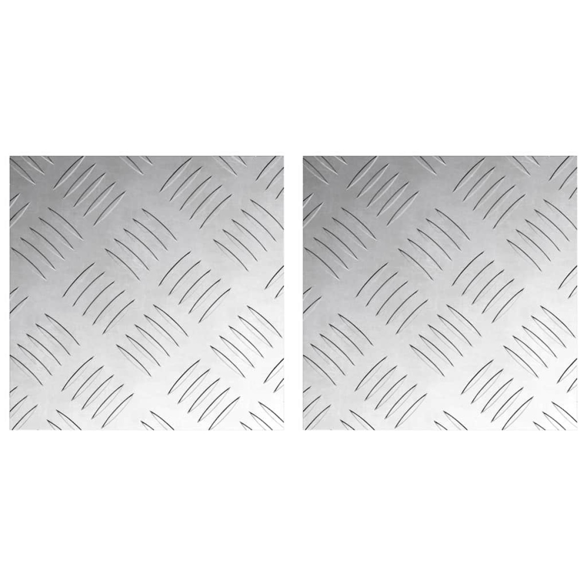 vidaXL Σκαλοπάτι 2 τμχ. 20 x 20 cm Ασημί Αλουμίνιο τετράγωνο