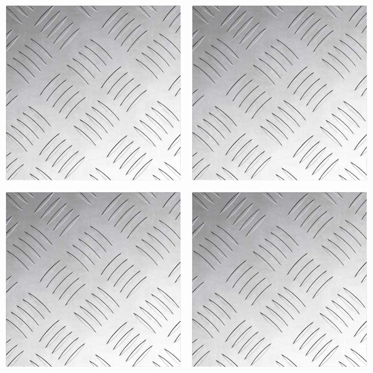 vidaXL Σκαλοπάτι 4 τμχ. 20 x 20 cm Ασημί Αλουμίνιο τετράγωνο