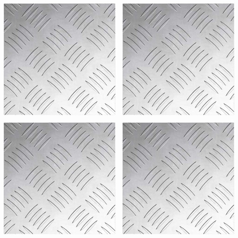 vidaXL Σκαλοπάτι 4 τμχ. 20 x 20 cm Ασημί Αλουμίνιο τετράγωνο