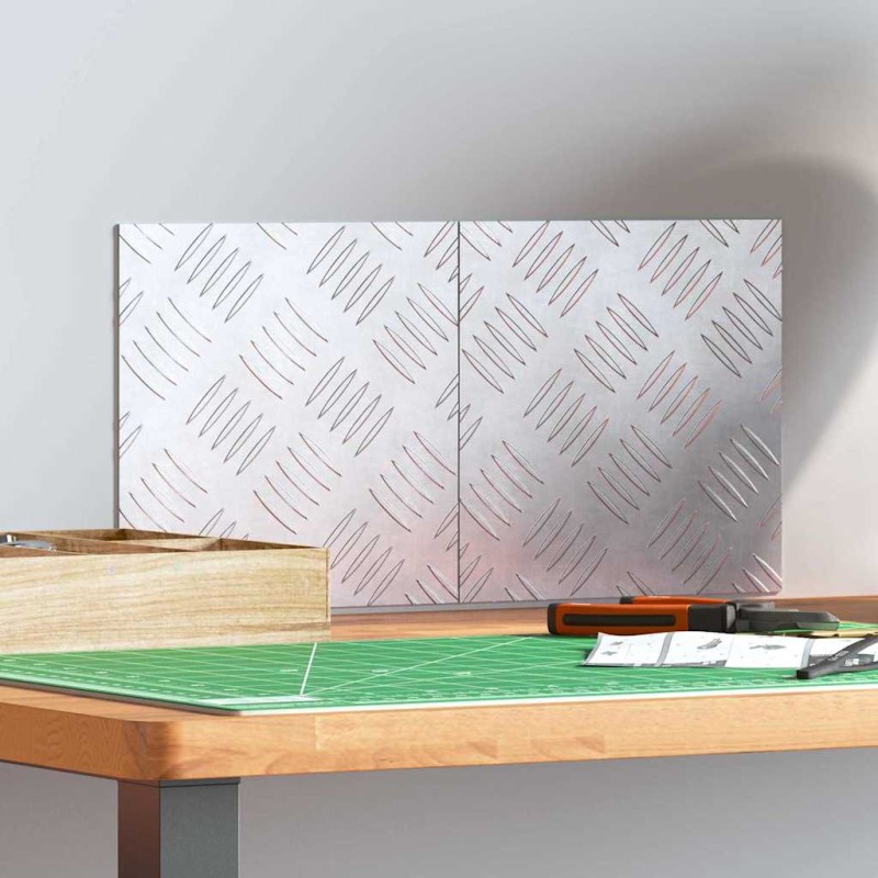 vidaXL Σκαλοπάτι 2 τμχ. 20 x 20 cm Ασημί Αλουμίνιο τετράγωνο