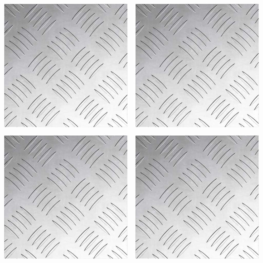 vidaXL Σκαλοπάτι 4 τμχ. 20 x 20 cm Ασημί Αλουμίνιο τετράγωνο