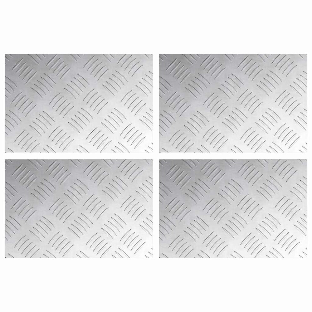 vidaXL Σκαλοπάτι 4 τμχ. 30 x 20 cm Ασημί Αλουμίνιο Ορθογώνιος