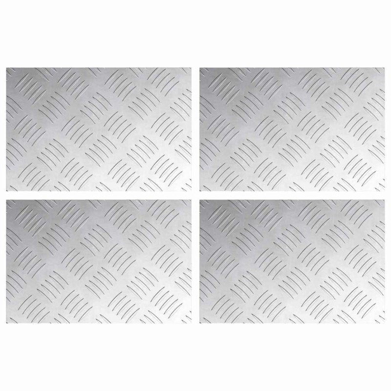 vidaXL Σκαλοπάτι 4 τμχ. 30 x 20 cm Ασημί Αλουμίνιο Ορθογώνιος